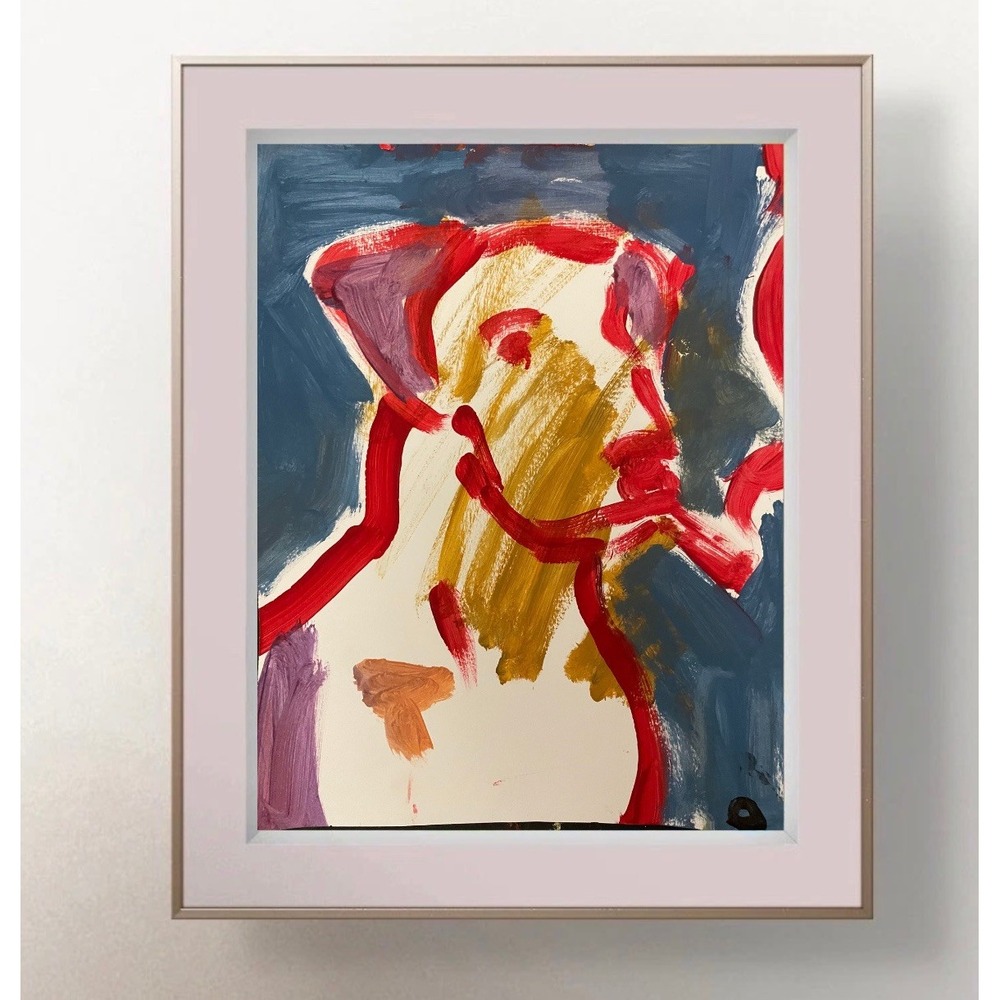 Oman Hosea Original Art 9x12 Neo Expressionist Smokin Dog Painting Fine Art